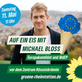 Sharepic "Auf ein Eis mit dem Europakandidaten Michael Bloss"